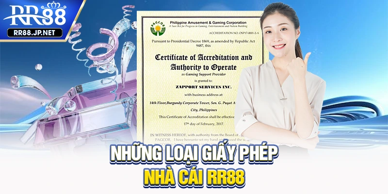 Những loại giấy phép nhà cái RR88